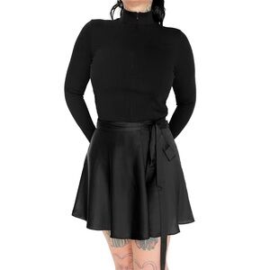 Foxblood Satin Ballet Wrap Skirt